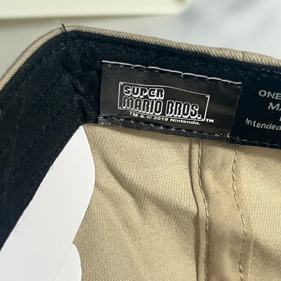 Super Mario Bros Adjustable Baseball Cap NWT 14Y and Up Khaki - Picture 6 of 8